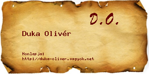 Duka Olivér névjegykártya