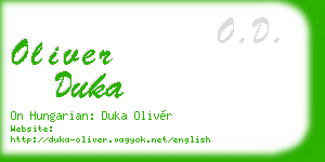 oliver duka business card