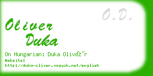 oliver duka business card